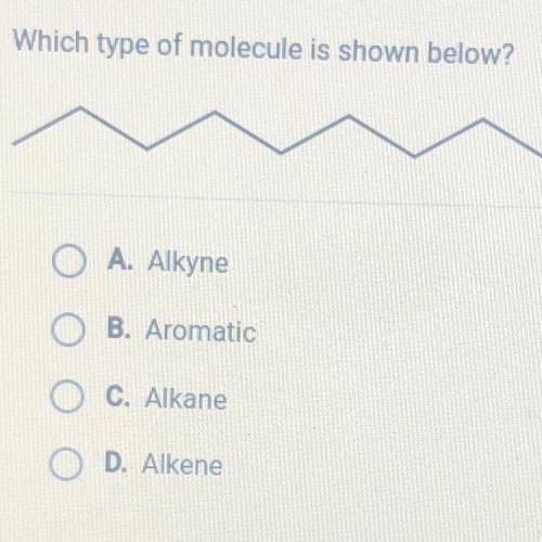 Which type of molecule is shown below? A. Alkyne B. Aromatic C. Alkane D. Alkene