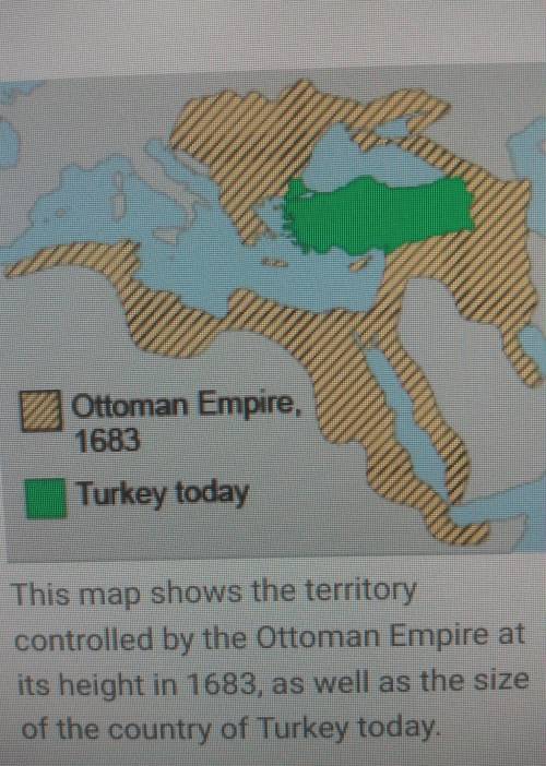 The yellow shaded regions on this map represent the ottoman empire in 1683. which claim does the map