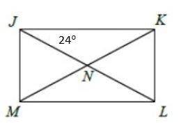 The quadrilateral shown is a rectangle. What is m∠MJN? A) 24° B) 31° C) 66° D) 90°