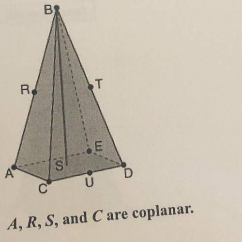 A, R, S and C are coplanar. True or False?