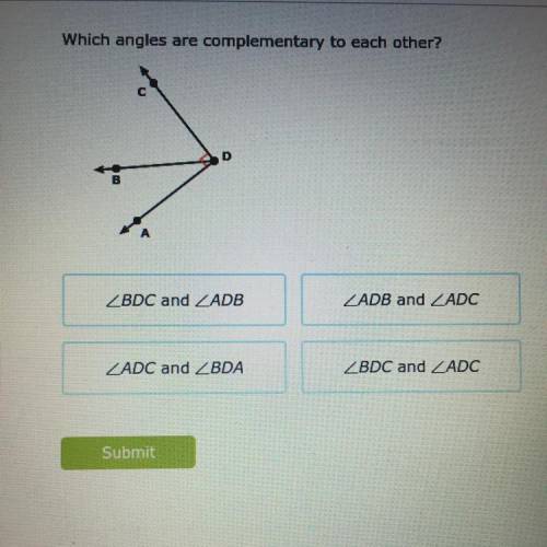 Which angles are complementary to each other?