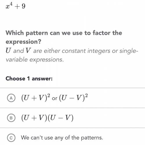 Which pattern can be used to factor it