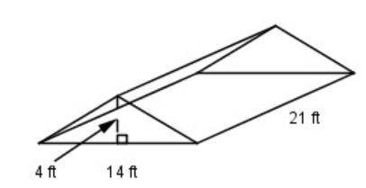 What is the volume of the triangular prism to the nearest whole unit?