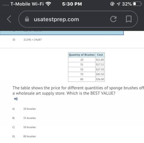 The table shows the price for different quantities of sponge brushes offered at a wholesale art supp