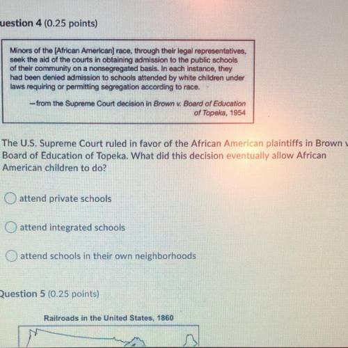 The U.S supreme court ruled in favor of the African American plaintiff in Brown v. Board Education o