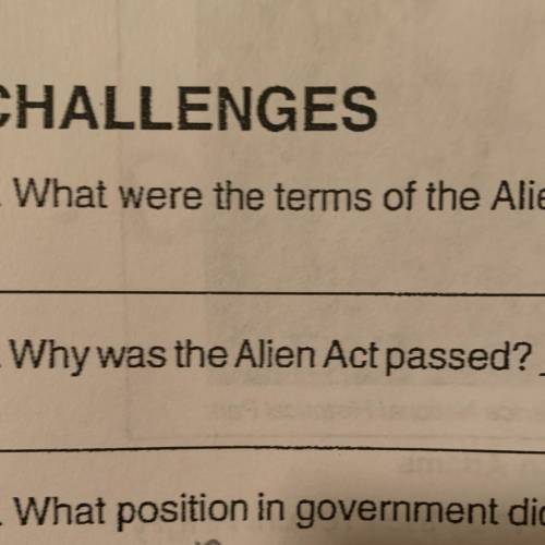 Why was the Alien Act passed?