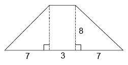 What is the area of this trapezoid? Enter your answer in the box. units2 A rectangle with a length o