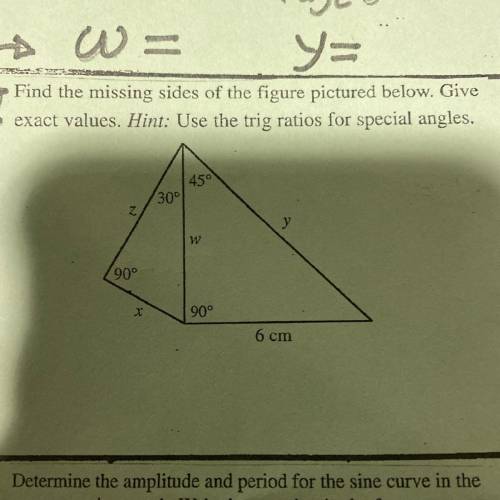 Find the missing sides of the figure picture below