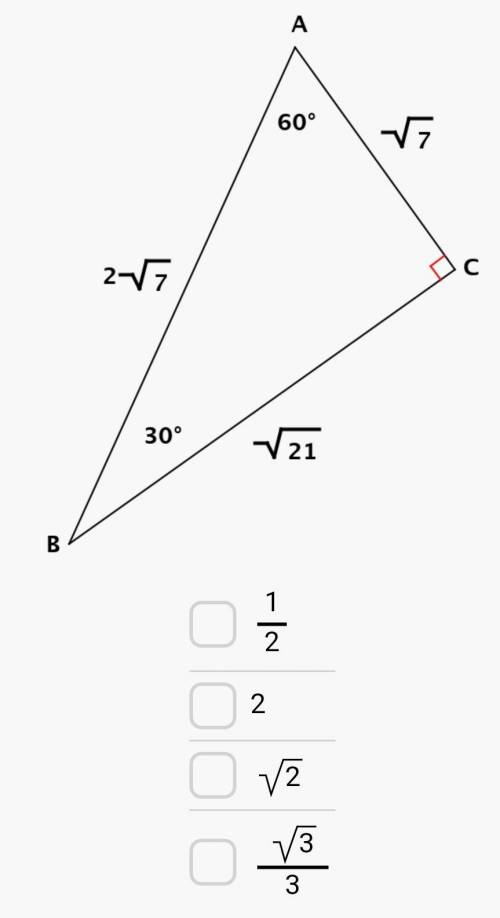 Using right triangle below find the sine of angle B