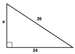 1. Find the length of the unknown leg.The measure of b is 2. Find the length of a.The length of the