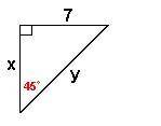 Find x. x =  A. 7 B. 7√2 C. √(14)
