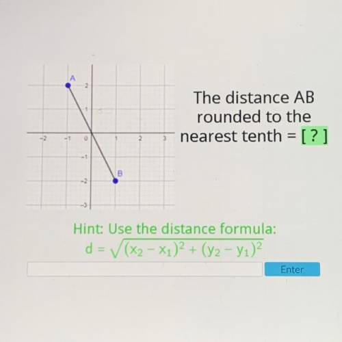 The distance AB rounded fro the nearest tenth = ?