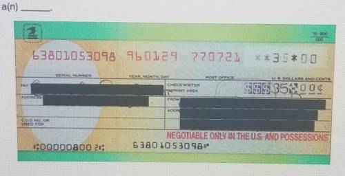 This is an example of a(n)____.1. Deposit slip2. travelers check3. insurance policy4. money order