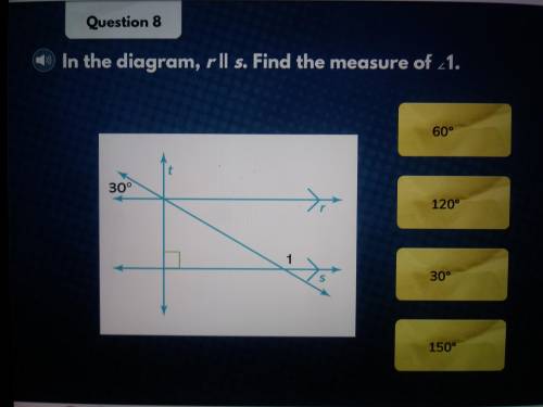 In the diagram r ll s. Find the measurement of 1?