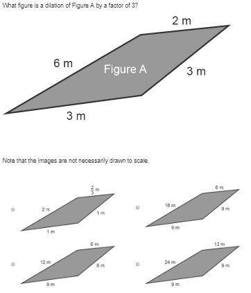 Which figure is a dilation of Figure A by a factor of 3?