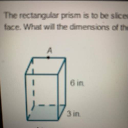 The rectangular prism is to be sliced perpendicular to the shaded face and is to pass through point