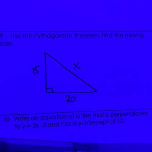 Write an equation of a line that is perpendicular to y=2x-3 and has a y intercept of 10