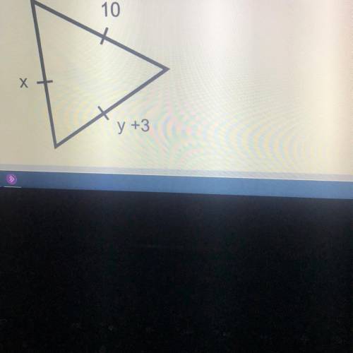 The triangle below is an equilateral triangle. Find x. y +3