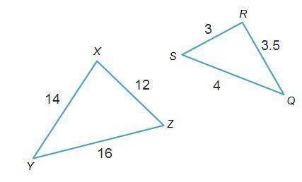 The triangles below are similar? Which similarity statement expresses the relationship between the t
