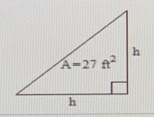 Find the value of h for a triangle.