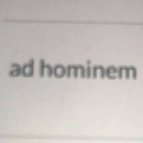 What is the definition of ad hominem