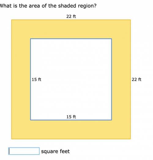 Area between two squares. Pls help Geometry IXL ! (will mark brainiest answer)