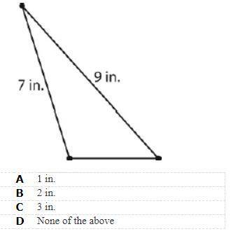 Which could be the length of the unlabled triangle below?