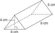 A company developed a box in the shape of a triangular prism, as shown below. A formula for the volu