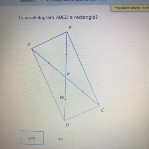Is parallelogram ABCD a rectangle?