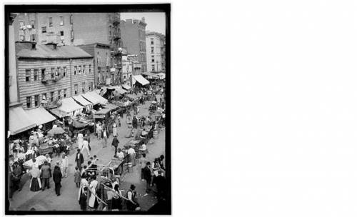 This photo from 1901 shows a Jewish neighborhood and market on New York City's East Side: An image o