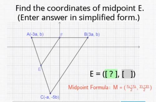 What are the coordinates of midpoint E?