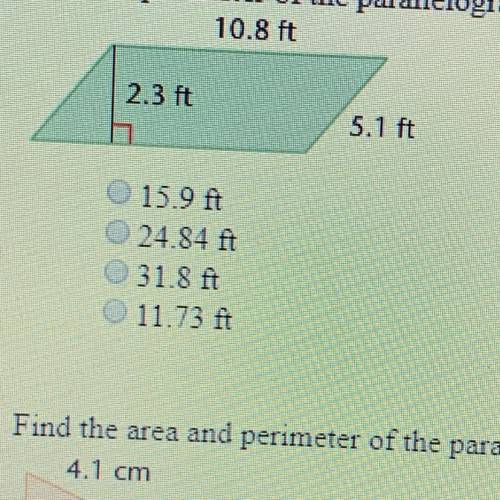 Find the perimeter of the parallelogram.