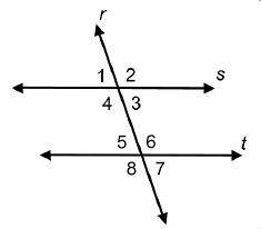 Parallel lines s and t are cut by a transversal r. Which angles are corresponding angles? 3 and 7 1