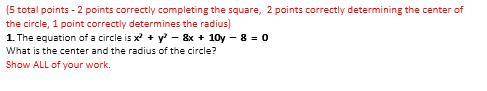 SHOW ALL WORK! ive been stuck on this question for 2 days!! :((((((