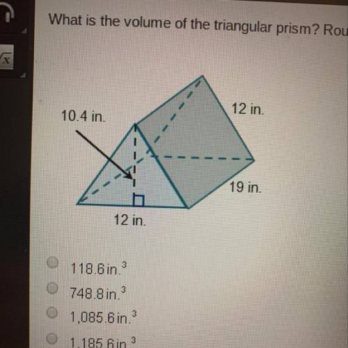 What is the volume of the triangular prism? Round to the nearest tenth.