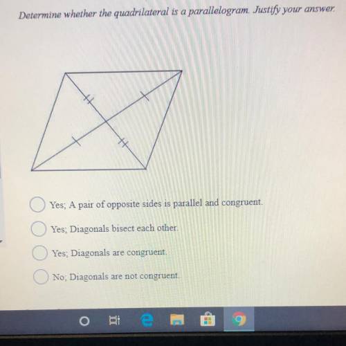 Determine whether the quadrilateral is a parallelogram justify your answer.