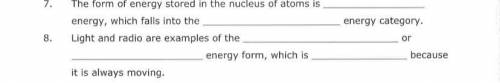 The form of energy stored in the nucleus of atoms is _______ energy, which falls into the __________