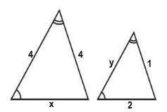 Stiind ca triunghiurile sunt asemenea.calculati lungimile laturilor indicate  x=? y=?