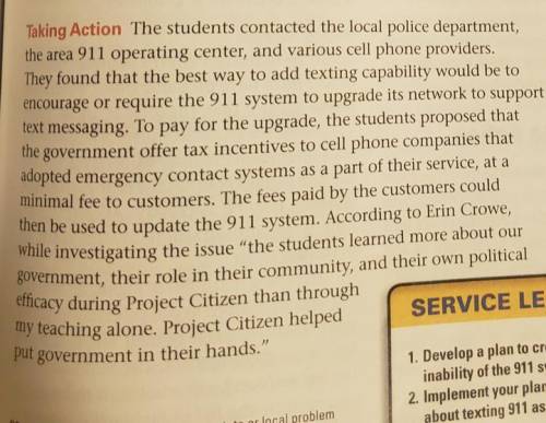 Go to p. 387 and read it. In a few sentences, explain the development of students taking action