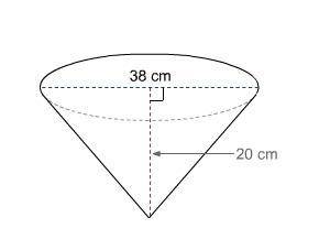 Find the volume of the right cone. a 7560 cm3 b 30,200 cm3 c 11,300 cm3 d 22,700 cm3