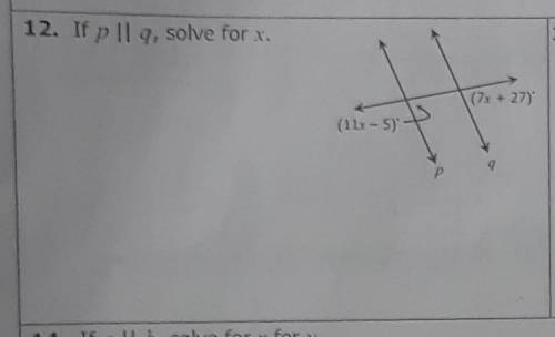 If p || q, solve for x.