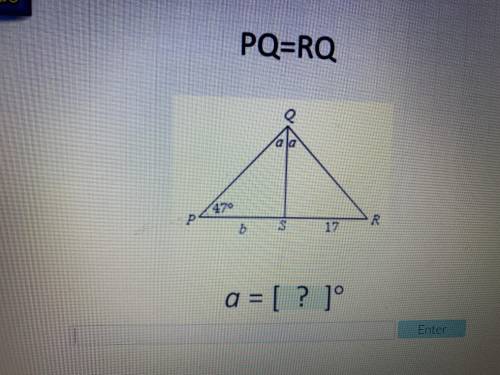PQ=RQ  i’m looking for A in the problem
