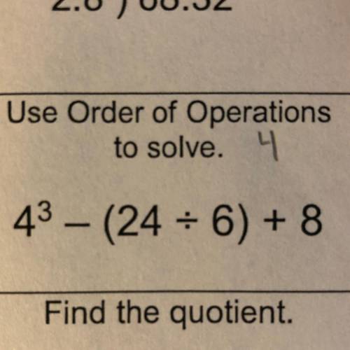 Use order of operations to solve
