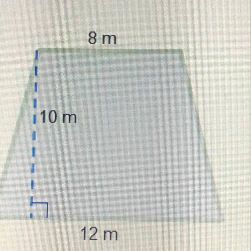 What is the area of the trapezoid? 80m2 96m2 100m2 120 m2