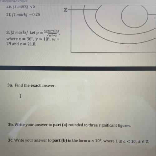 I need help with 3 (along with 3a-c) i am confused on what to do with the numbers that are in degree
