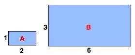100 points on the line Two similar rectangles are shown. Which statement is true? A) The area of rec