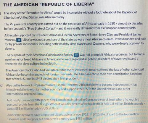 What does the author’s point of view in the section “the American republic of Liberia” indicate abou