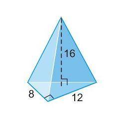 What is the volume of the triangular pyramid shown, in cubic units?