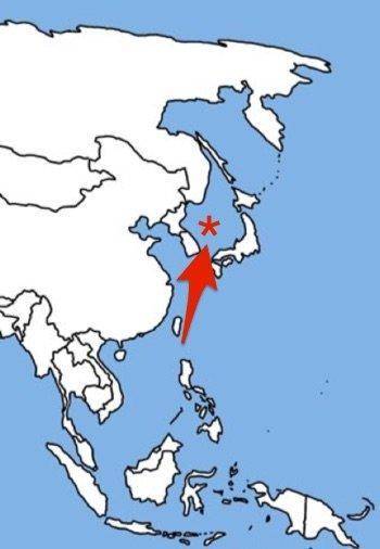 Which body of water is represented on the map? A) Coral Sea  B) Sea of Japan  C) East China Sea  D)