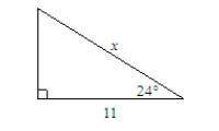 Find the hypotenuse, find x and round to the nearest tenth.